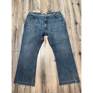 Levis 557 VTG Y2K Relaxed Boot Cut Jeans W40 L32* Raw Hem Cowboy Western Cut Blu